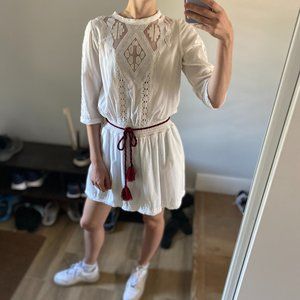 Sea New York White Crochet lace Crew Neck mini dress XS/S 2-4